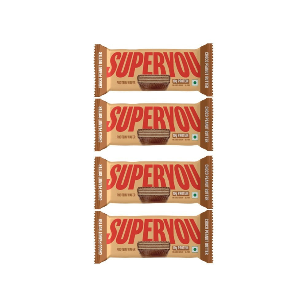 SuperYou Choco Peanut Butter Wafer Protein Bar - Pack of 4 : 4 x 40 g