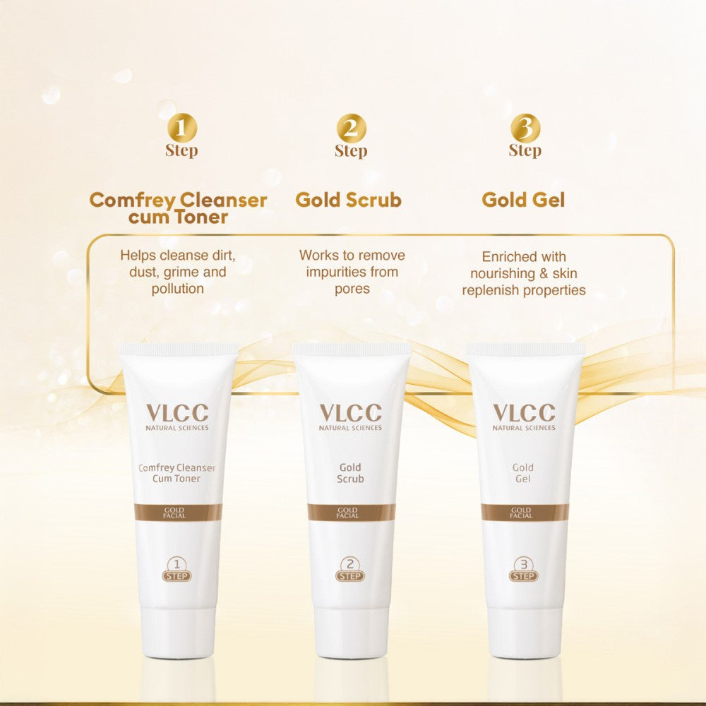 VLCC Gold Facial Kit For Luminous & Radiant Complexion : 60 g