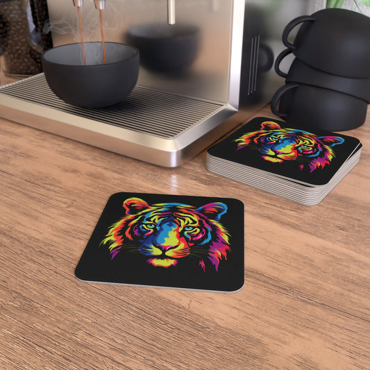 Abstract - Tiger: Printed Coaster Set (Set of 4) - Prithvi Enterprises