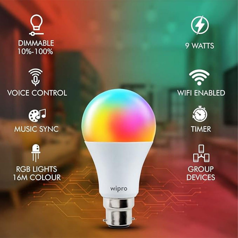 Wipro LED 9 W Smart Bulb (RGB) : 1 unit