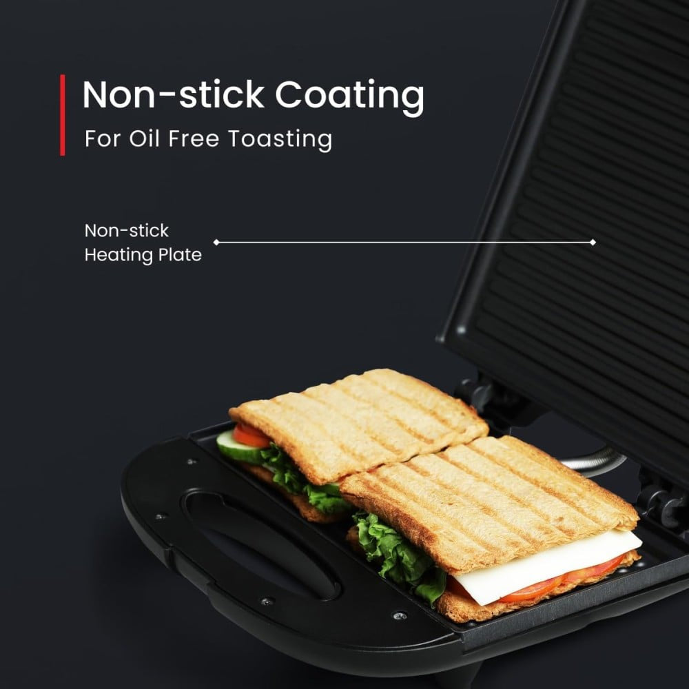 Prestige Grill Sandwich Maker with Fixed Grill Plates (800W, Black) : 1 unit