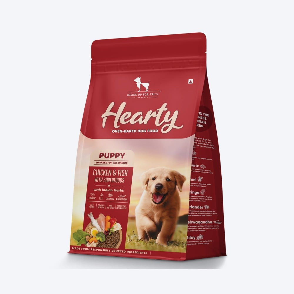 HUFT Oven-Baked Dry Dog Food for Puppies with Chicken, Fish & Indian Herbs : 250 g