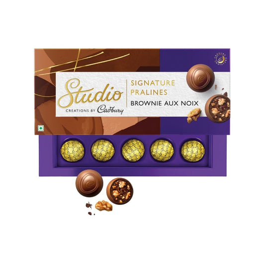 Cadbury Studio Brownie Aux Noix Signature Pralines Chocolate Gift Pack : 130 g (10 x 13 g)