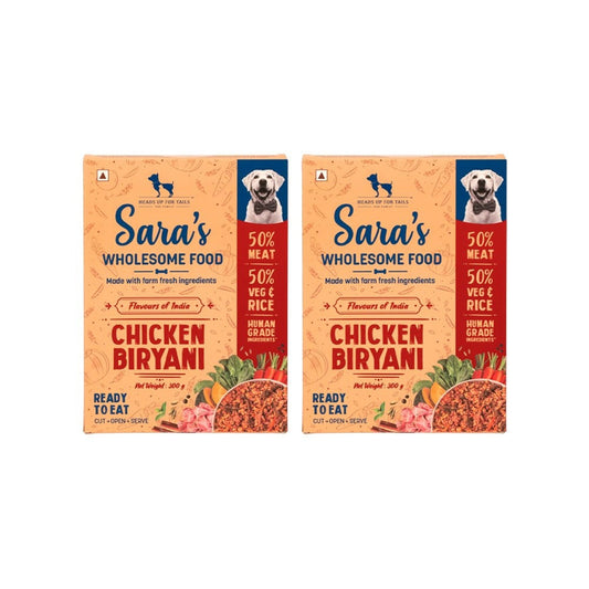 HUFT Sara's Wholesome Chicken Biryani Dog Food - Pack of 2 : 2 x 300 g