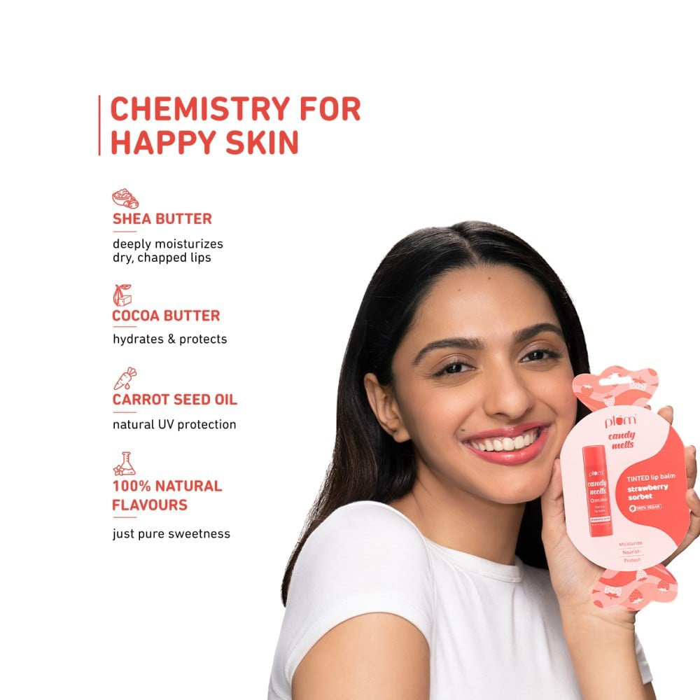 Plum Candy Melts Tinted Lip Balm (Strawberry Sorbet) (Strawberry Sorbet) : 4.5 g