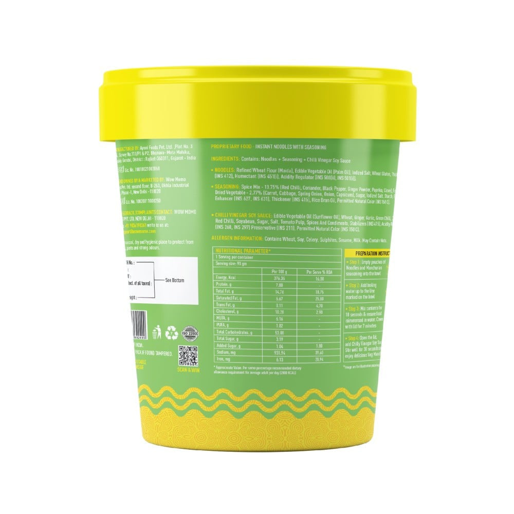 Wow! Veg Manchurian Cup Noodles : 90 g
