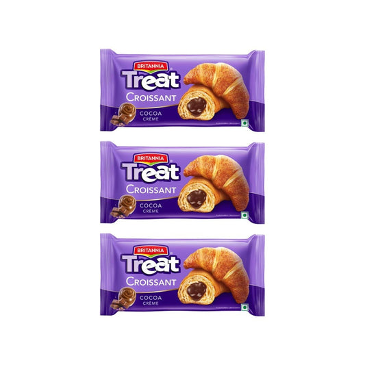 Britannia Treat Croissant - Cocoa Creme - Pack of 3 : 3 x 45 g