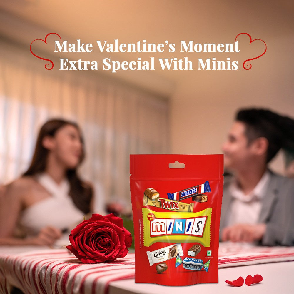 Snickers Best of Minis Assorted Assorted Chocolate Pack for Valentine's : 128 g