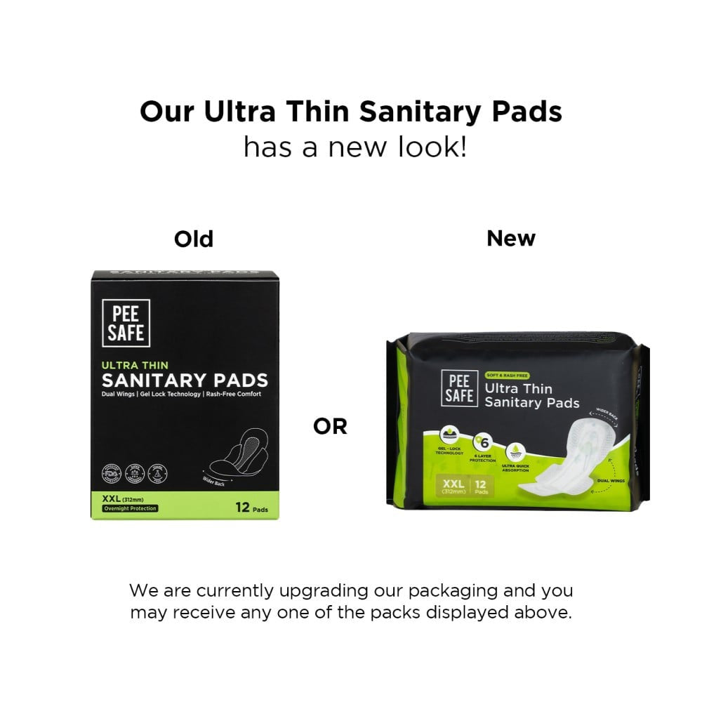 Pee Safe Ultra Thin Sanitary Pads : 12 pieces