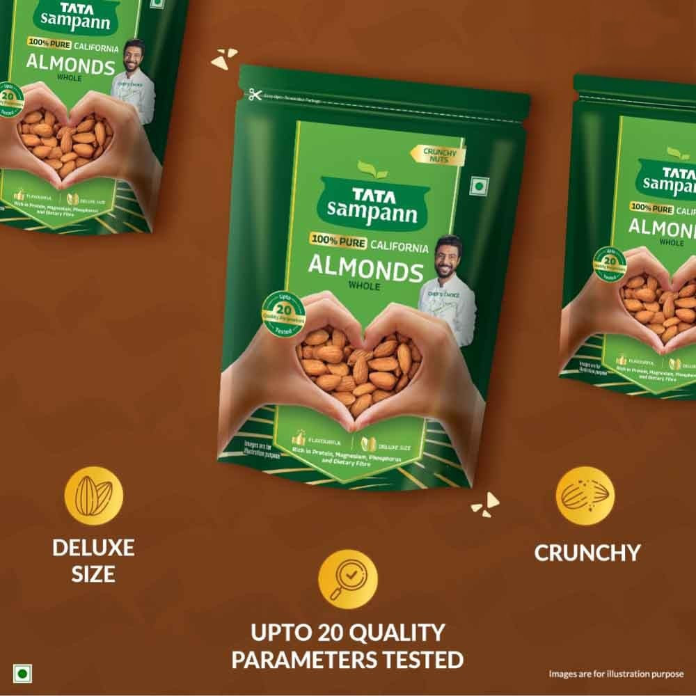 Tata Sampann California Almonds (100% Pure) (Hara Badam) : 500 g