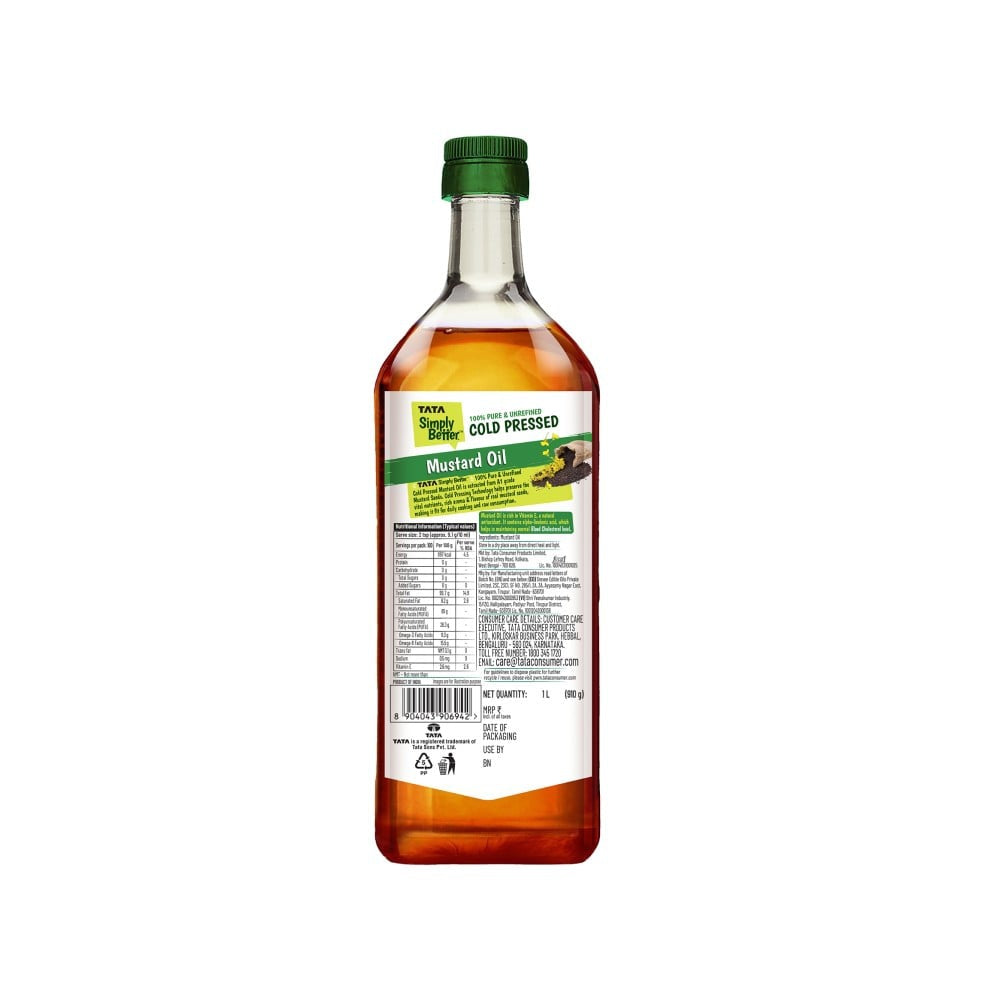 Tata 100% Pure Cold Pressed Mustard Oil /Sarso Oil : 1 ltr
