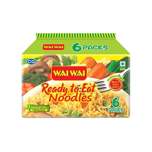 Wai Wai Ready To Eat Veg Masala Flavoured Noodles : 1 pack (6 pieces)