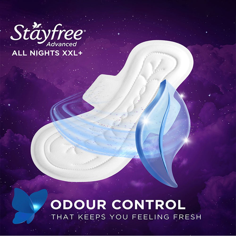 Stayfree Advanced All Nights Sanitary Pads : 16 pieces