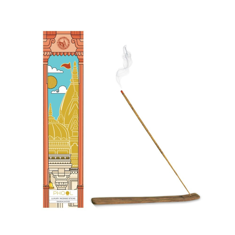Phool Kashi Vishwanath Sandalwood Incense Sticks / Agarbatti : 1 pack (20 pieces)