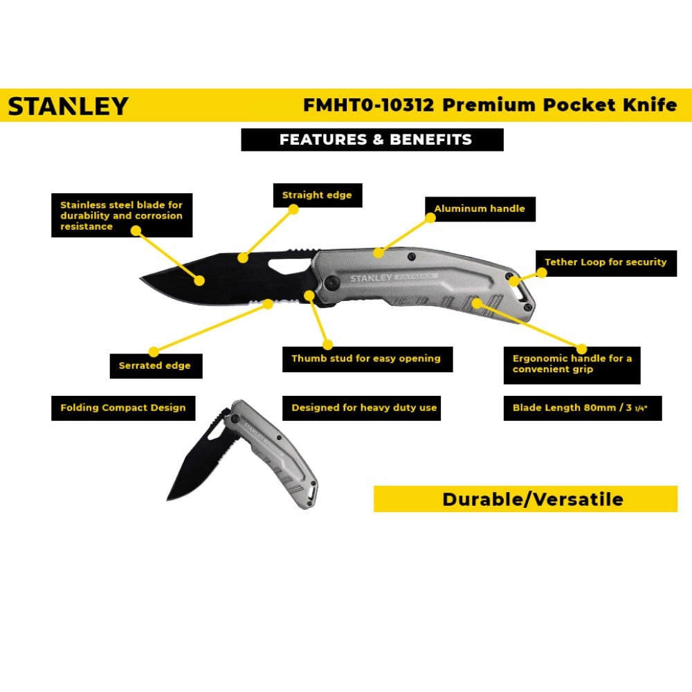STANLEY FMHT0-10312 Premium Pocket Foldable Knife : 1 unit