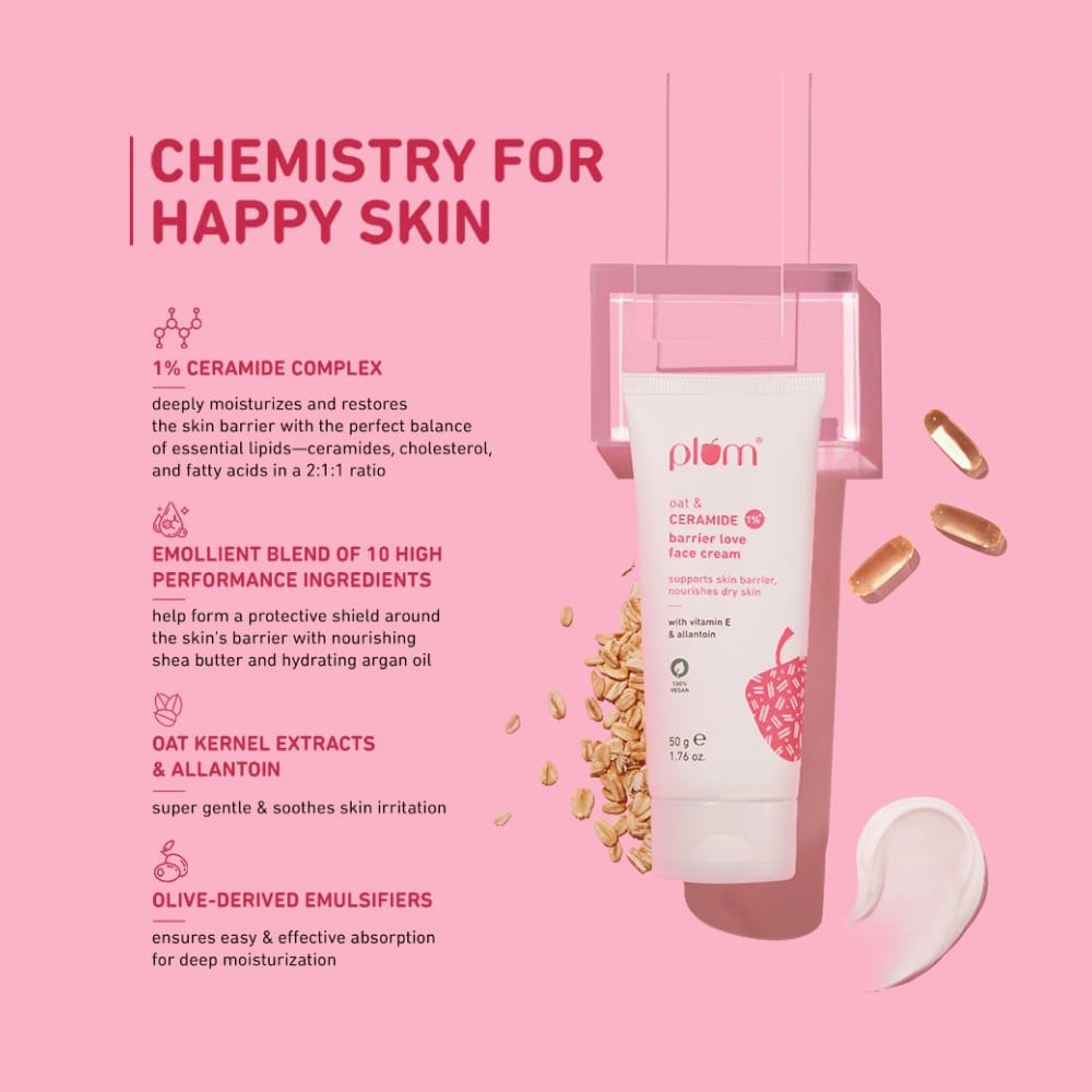 Plum Ceramide Barrier Love Moisturizing Face Cream (for Dry Skin) : 50 g