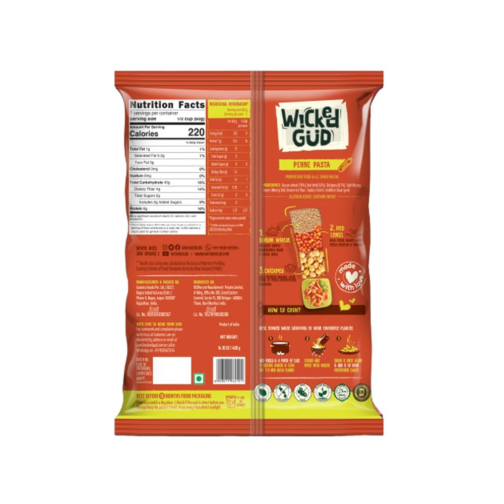 WickedGud Penne Pasta : 400 g