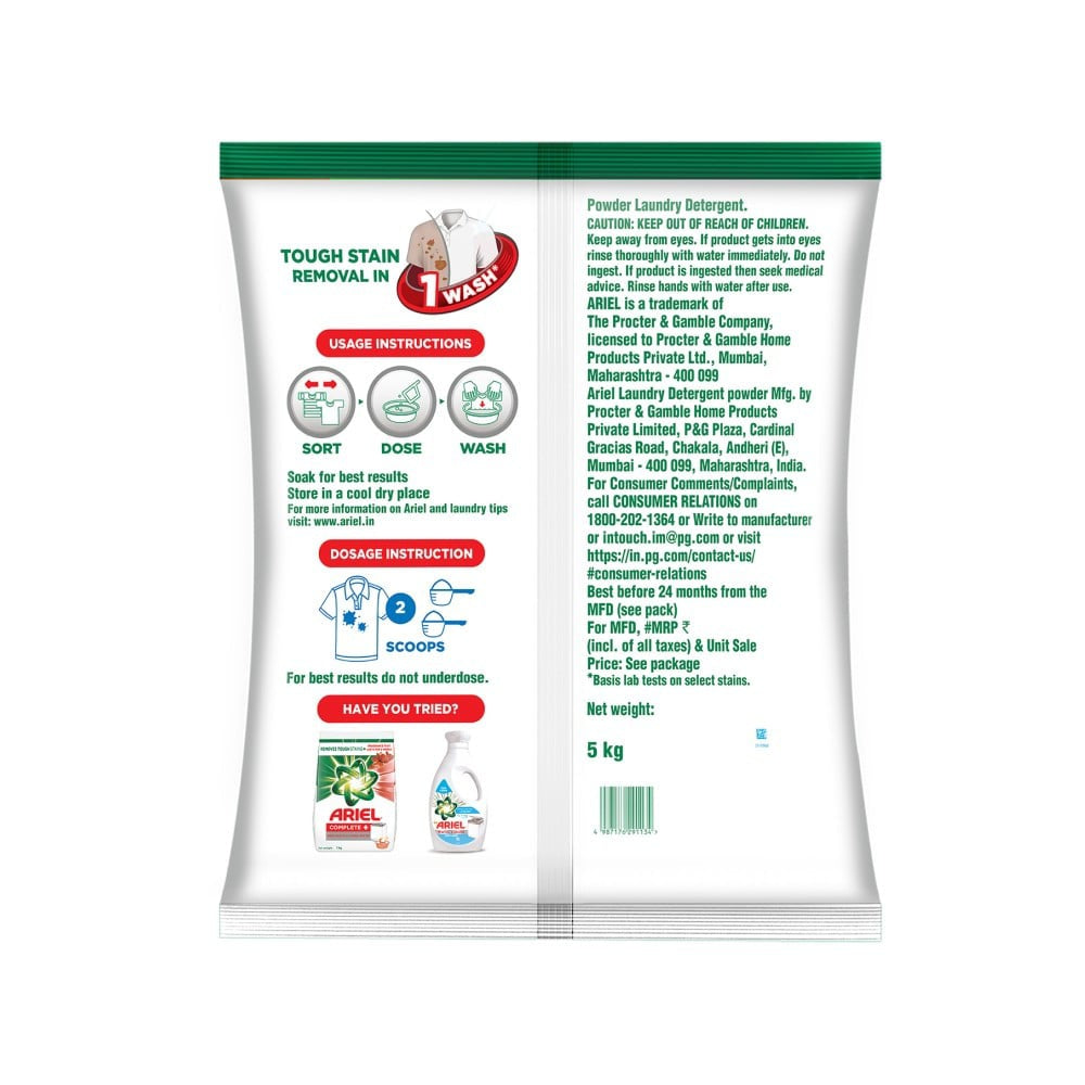 Ariel Perfect Wash Detergent Powder : 5 kg
