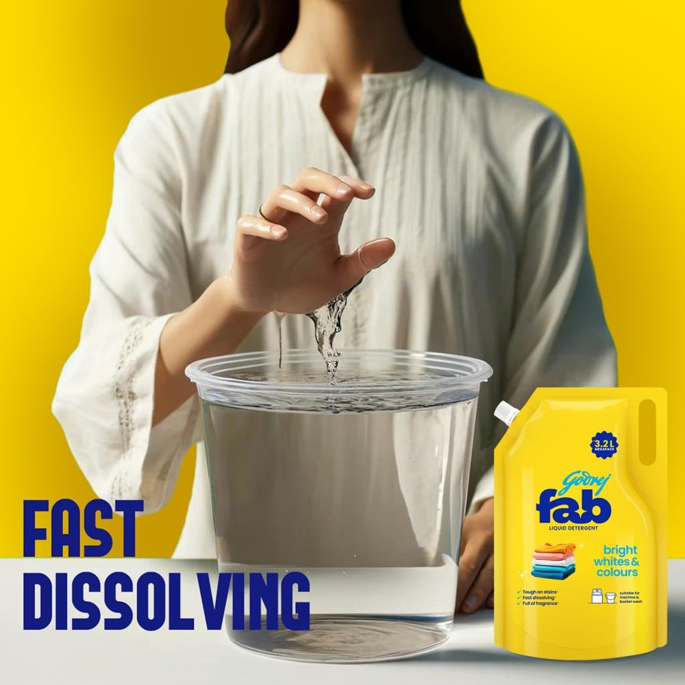 Godrej Fab Liquid Detergent - Refill Pack : 3.2 ltr