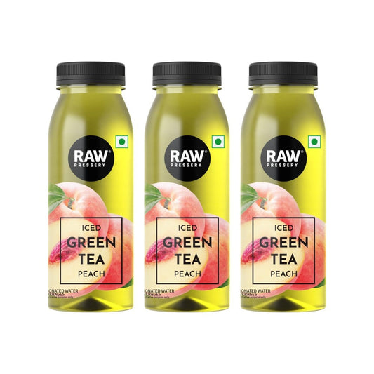 Raw Pressery Iced Green Tea (Peach) - Pack of 3 : 3 x 250 ml