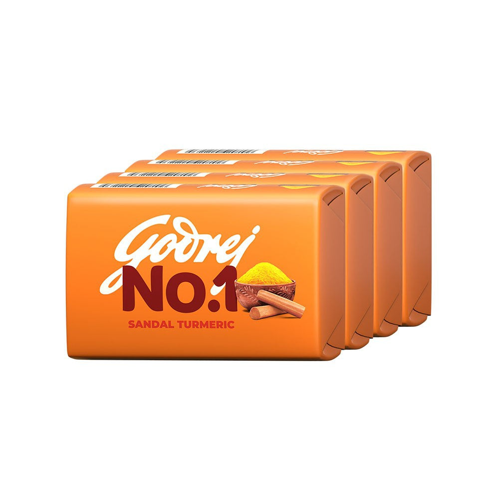 Godrej No.1 Sandal & Turmeric Soap 4 x 150 g - Buy 3 Get 1 Free : 4 x 150 g