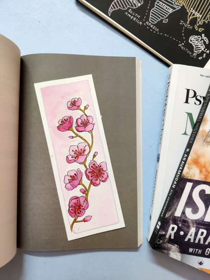 Handmade Bookmark | Floral - Cherry Blossoms Theme