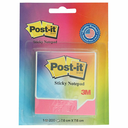 3M Post-It Assorted Cube Paper Sticky Note Pad 200 Sheets (7.6 cm x 7.6 cm)