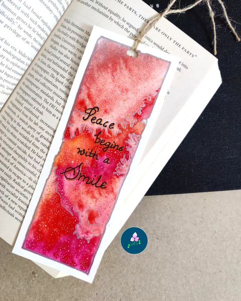 Handmade Bookmark | Galaxy - Peace begins with a smile Theme