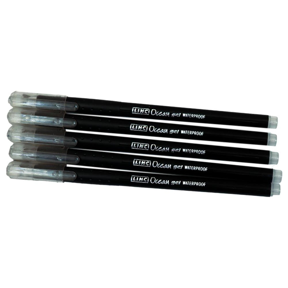 Linc Ocean Classic Gel Pen - Black Ink, 5 pcs