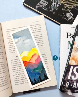 Handmade Bookmark | Colourful - Mountain View Theme