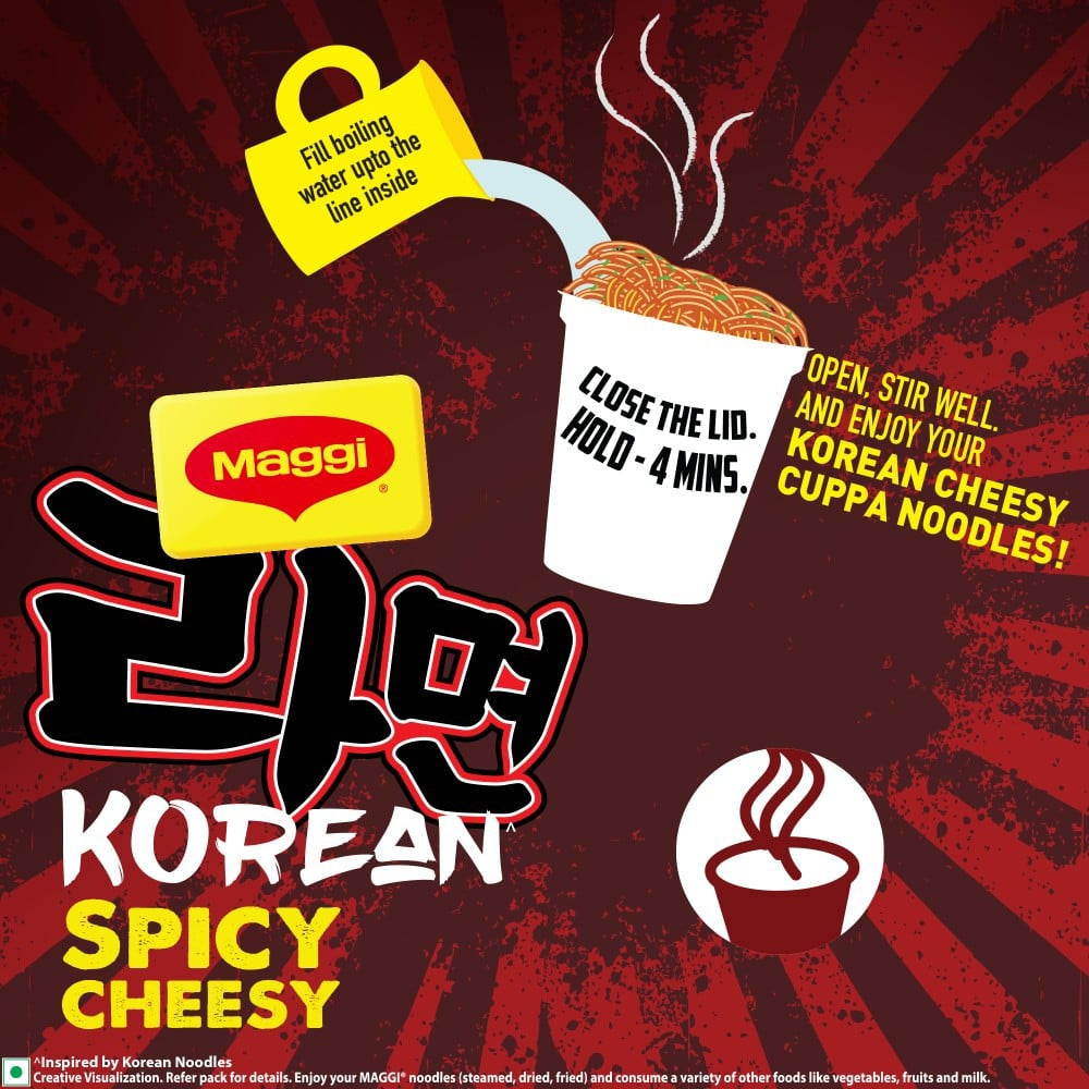 Maggi Korean Spicy Cheesy Cup Noodles : 71.5 g