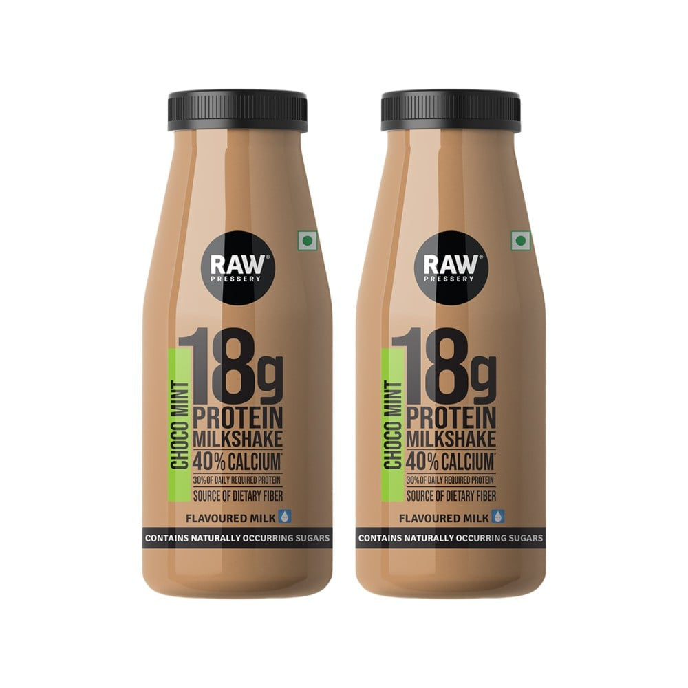 Raw Pressery Choco Mint Protein Milkshake - Pack of 2 : 2 x 200 ml