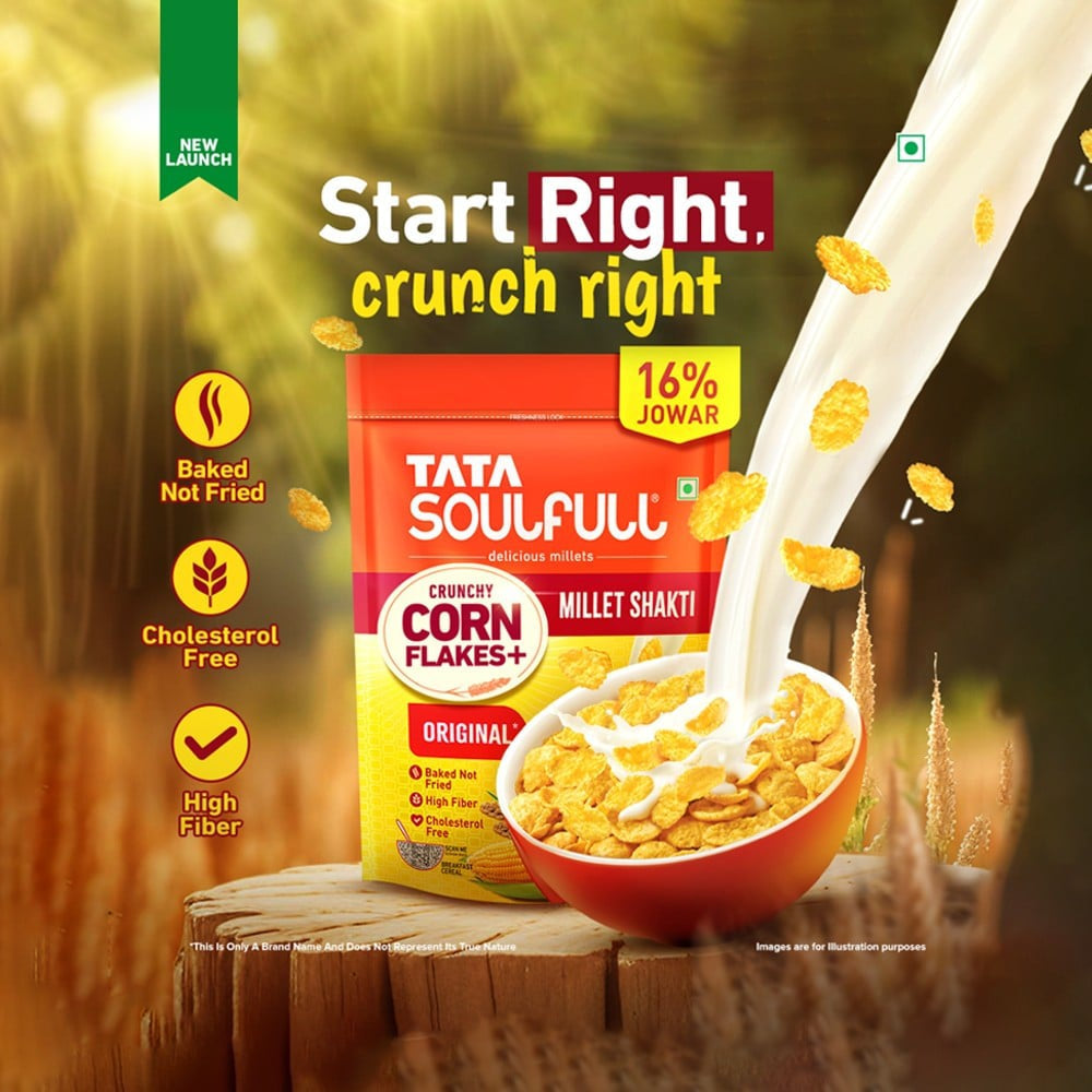 Tata Soulfull Crunchy Corn Flakes with Millet Shakti : 475 g