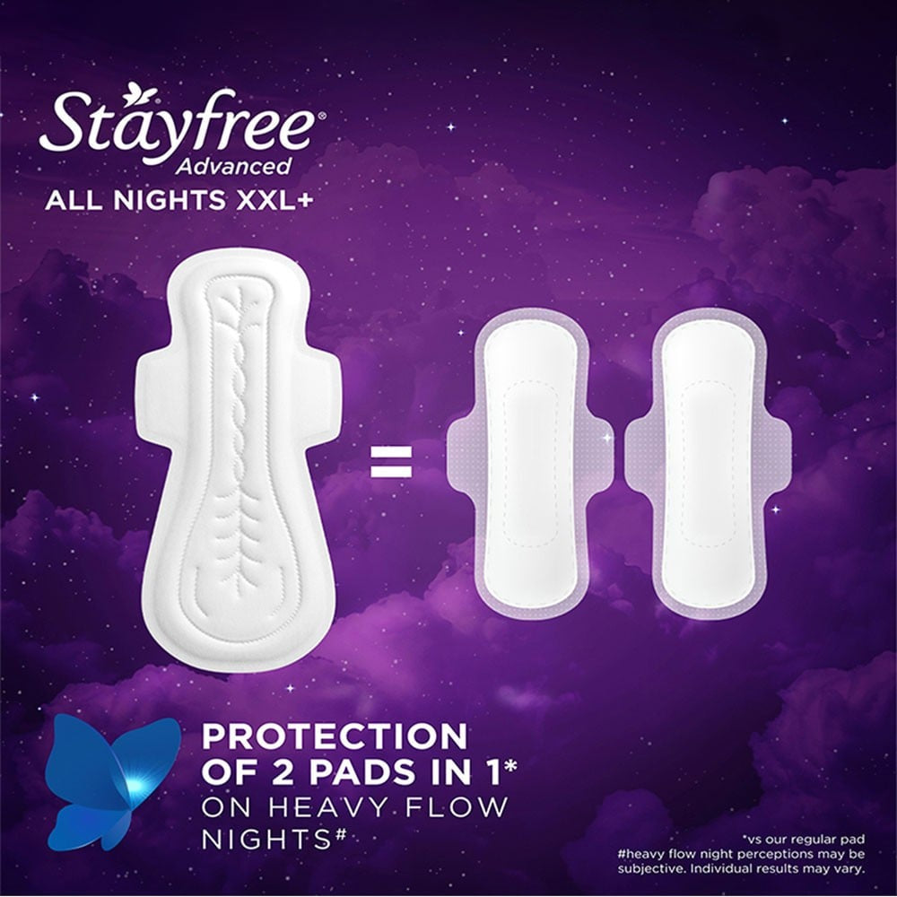 Stayfree Advanced All Nights Sanitary Pads : 16 pieces