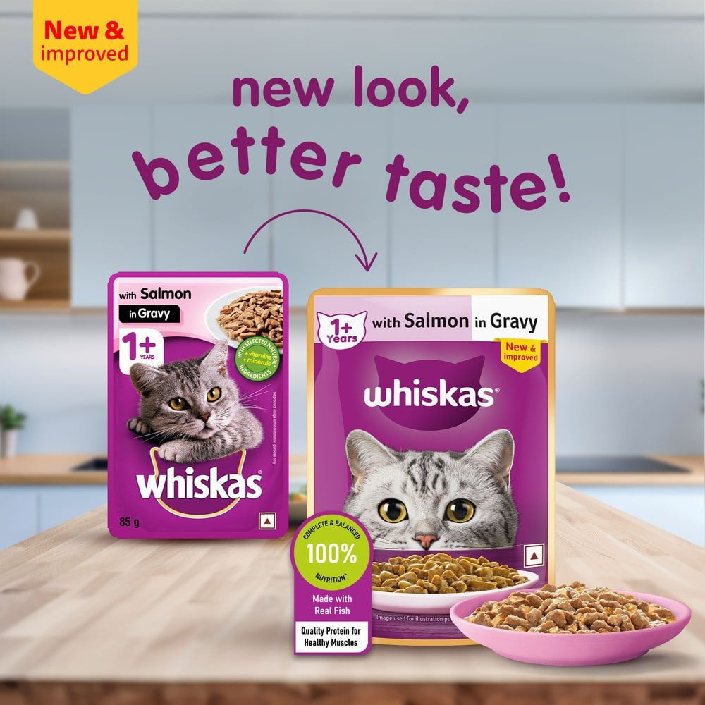 Whiskas Adult Wet Cat Food -Salmon in Gravy (1+ Years) : 14 x 80 g