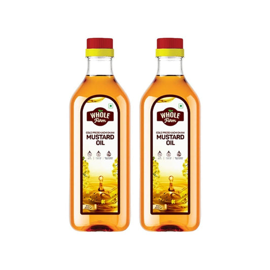 Whole Farm Premium Cold Pressed Mustard Oil - Pack of 2 : 2 x 1 ltr