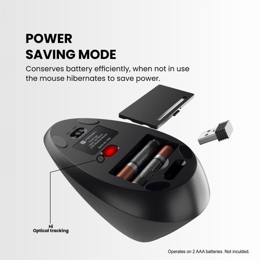 Portronics Toad Ergo Vertical Wireless Mouse (Black) : 1 unit
