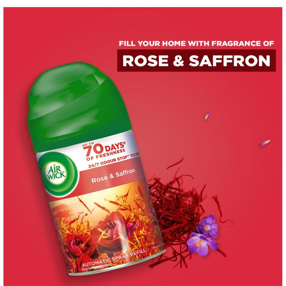 Airwick Airwick Freshmatic Automatic Room Freshener (Rose and Saffron) + Airwick Freshmatic Air Freshener Refill (Summer Delights) Combo : 250 ml + 250 ml