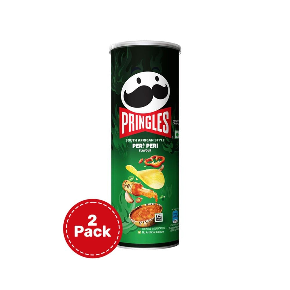 Pringles South African Peri Peri Chips - Pack of 2 : 2 x 102 g