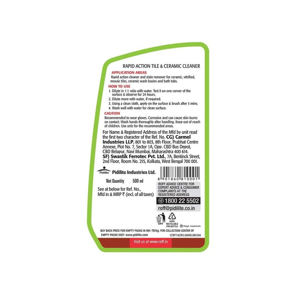 Pidilite Roff Cera Clean Ceramic Floor Cleaner - Pack of 2 : 2 x 500 ml