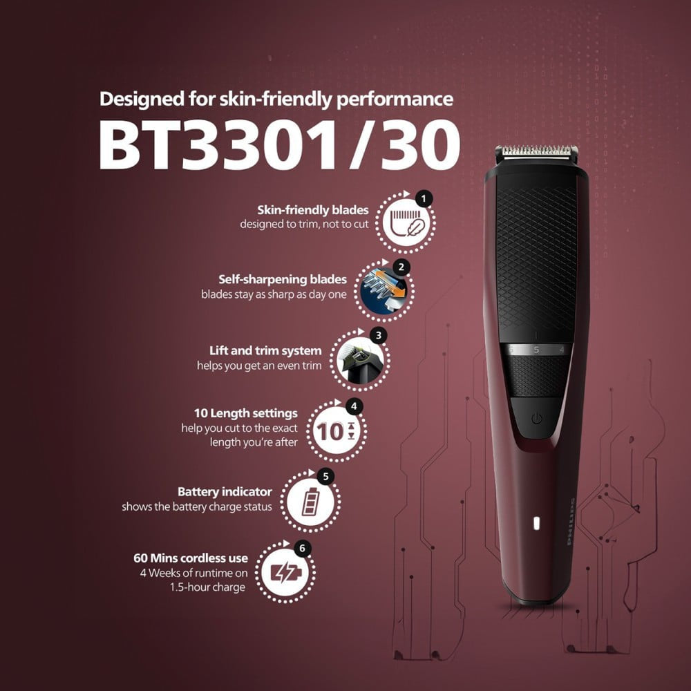 Philips BT3301/30 Skin friendly Precision Beard Trimmer : 1 unit
