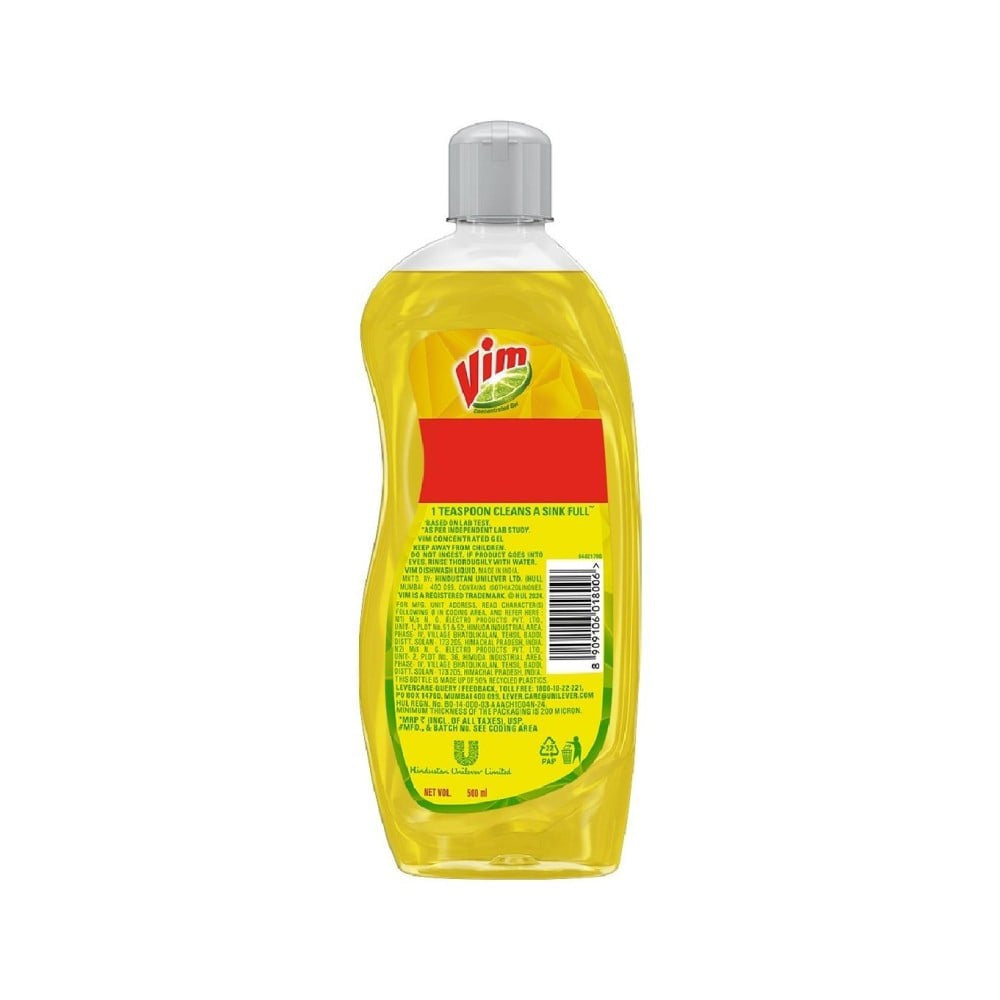 Vim Lemon Dishwash Gel : 500 ml