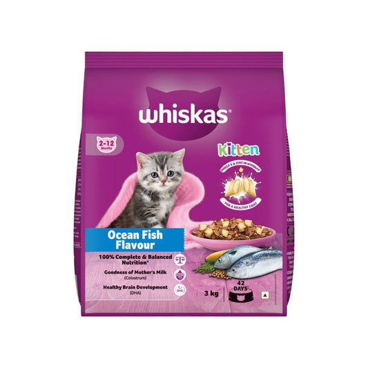 Whiskas Dry Kitten Food -Ocean Fish Flavour (2-12 months) : 3 kg