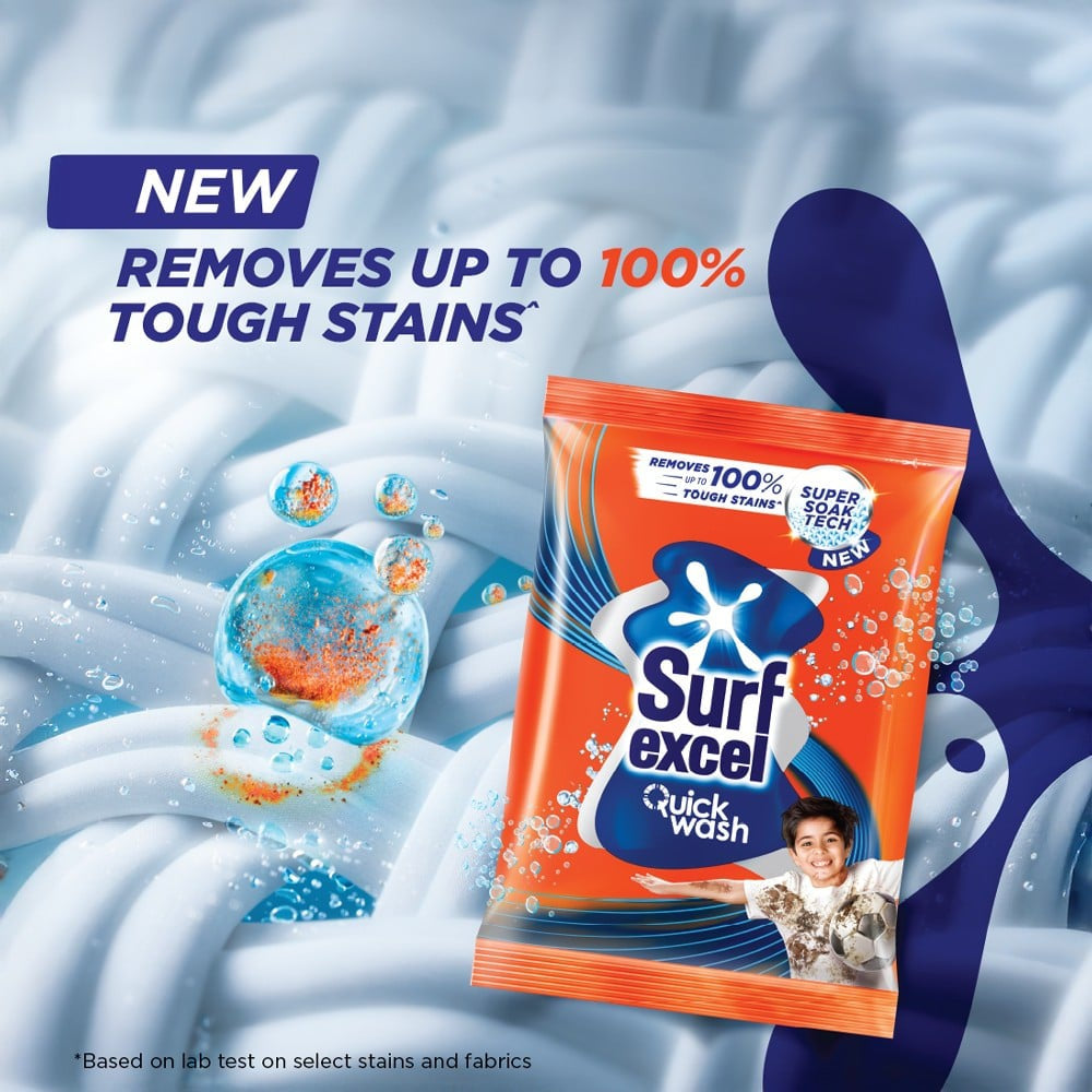 Surf Excel Quick Wash Detergent Powder - Free 1 kg : 3 kg + 1 kg