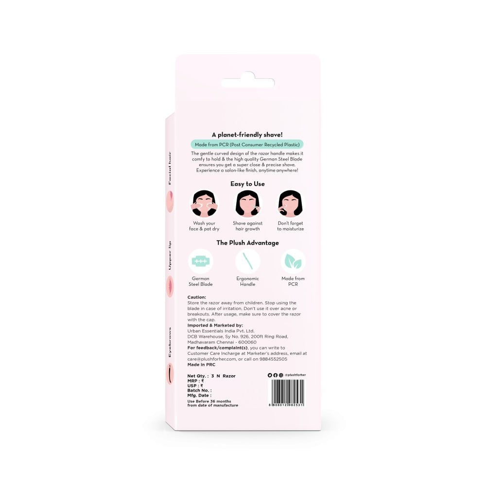 Plush Flawless Face Razor : 1 pack (3 pieces)