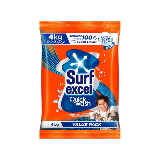 Surf Excel Quick Wash Detergent Powder - Free 1 kg : 3 kg + 1 kg