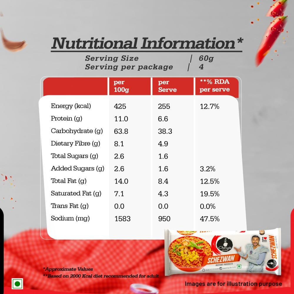 Ching's Secret Schezwan Flavoured Instant Noodles : 240 g