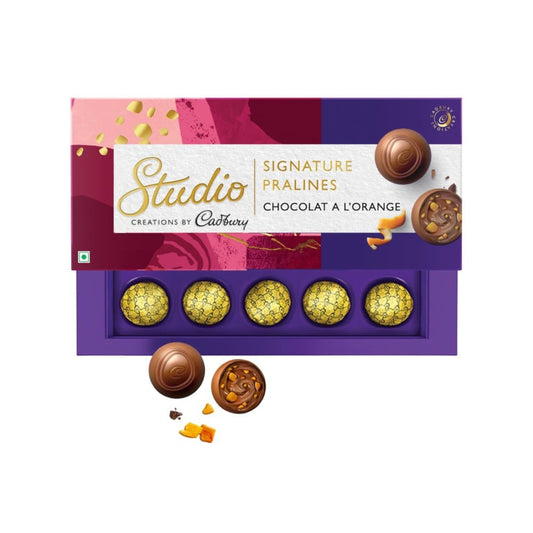 Cadbury Studio Chocolat A L'Orange Signature Pralines Chocolate Gift Pack : 130 g (10 x 13 g)