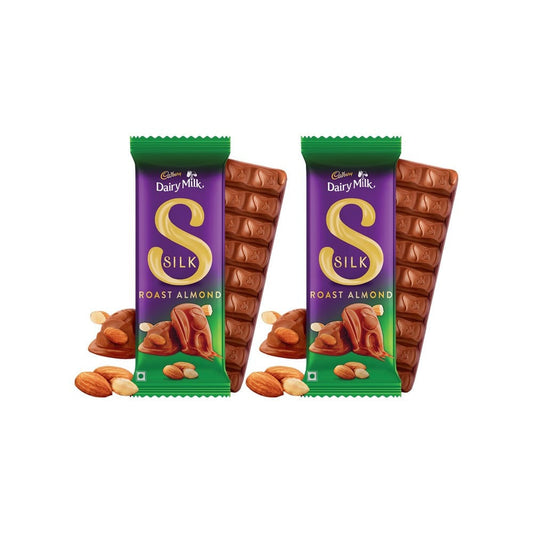 Cadbury Dairy Milk Silk Roast Almond Flavoured Chocolate Bar 58 g - Pack of 2 : 2 x 58 g