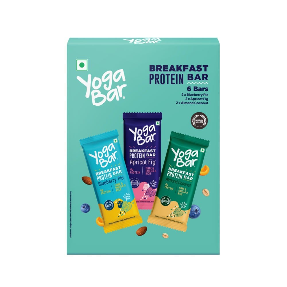 Yoga Bar Assorted Breakfast Protein Bar - Pack of 6 : 6 x 45 g